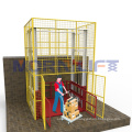 customizable CE ISO full steel mesh covered hydraulic cargo lift platform vertical warehouse goods lift  freight elevator price